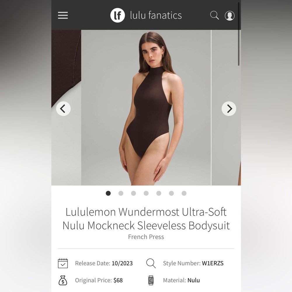 Lululemon Wundermost Ultra-soft Nulu Mockneck Sleeveless Bodysuit